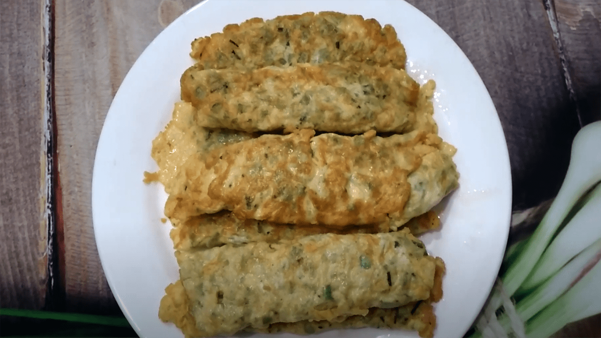 Fried bitter melon with egg