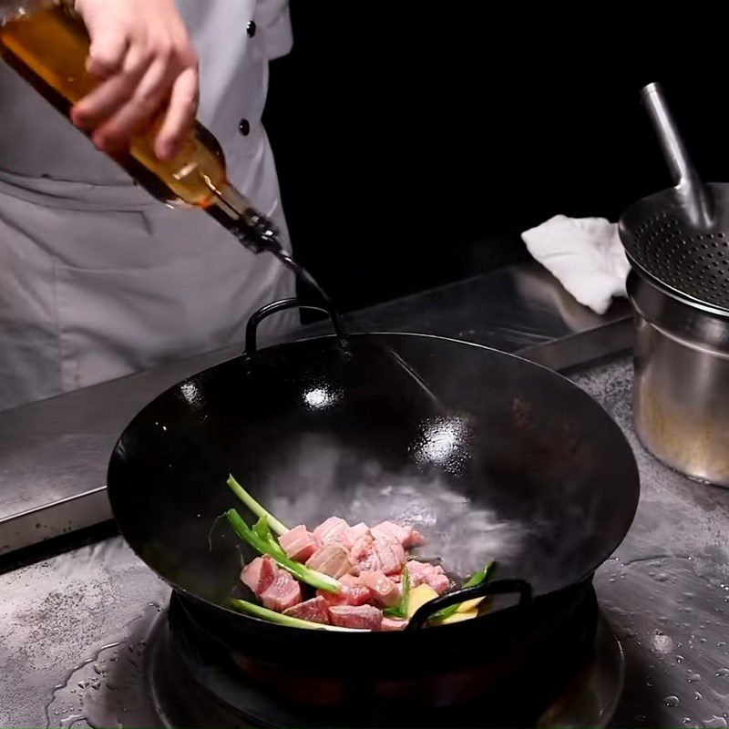 Step 5 Cook the Meat with Pickled Mustard Greens Cantonese Pork Belly