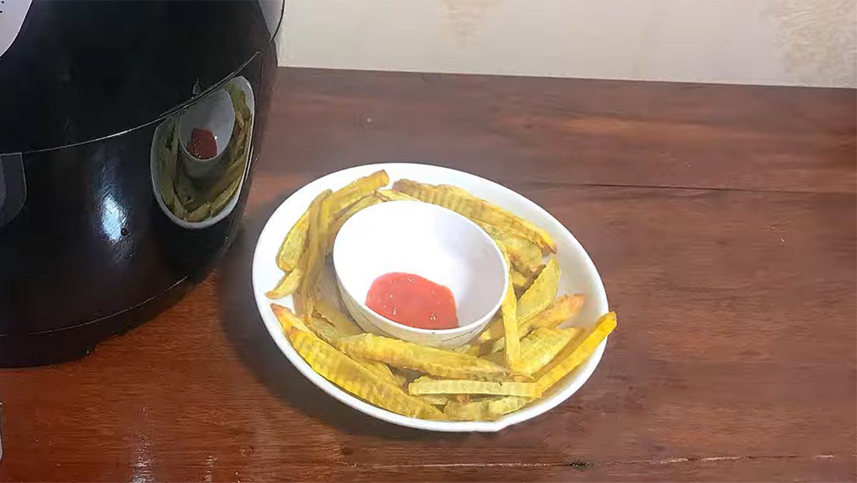 Fried sweet potatoes using an air fryer