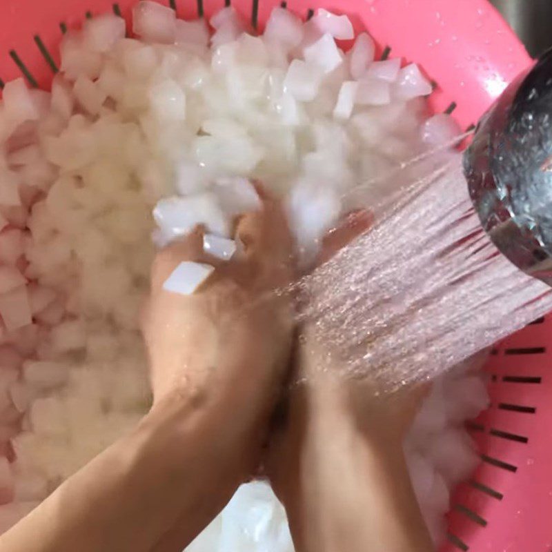 Step 1 Remove Sourness and Clean Dry Coconut Jelly Raw Coconut Jelly