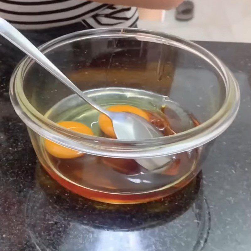 Step 2 Mixing the egg yolk mixture Biscotti cookies using an air fryer