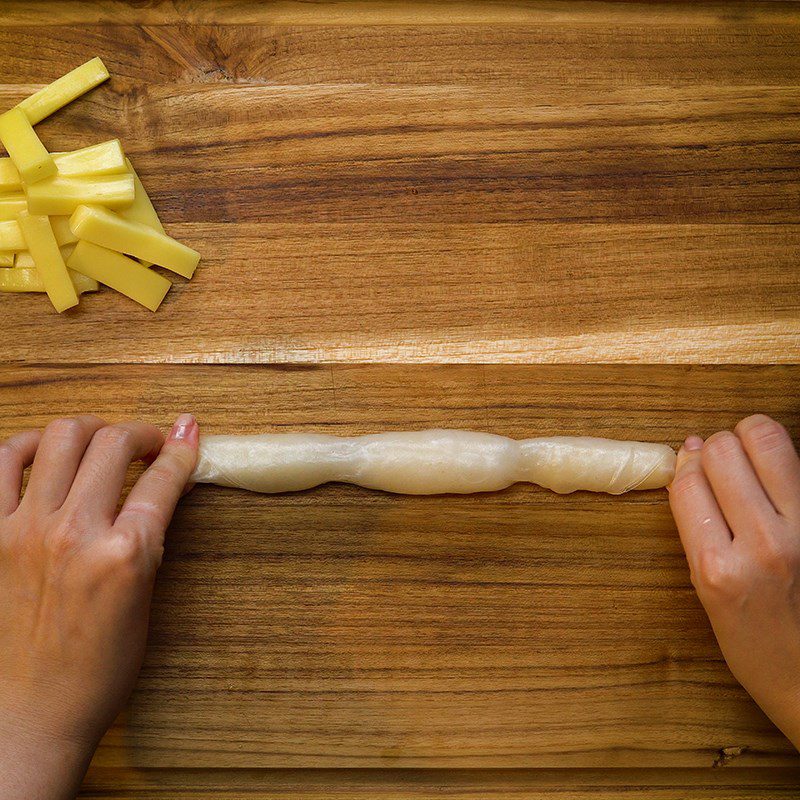 Step 1 Make cheese Tokbokki rice cakes with rice paper - TasteVN