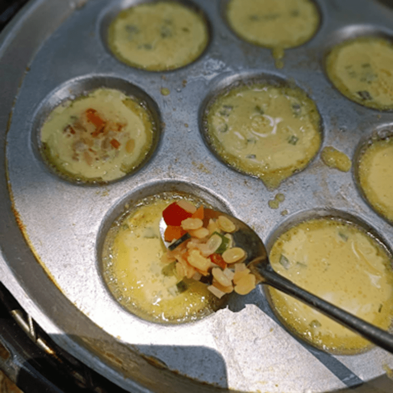 Step 4 Make vegetarian bánh khọt Vegetarian bánh khọt