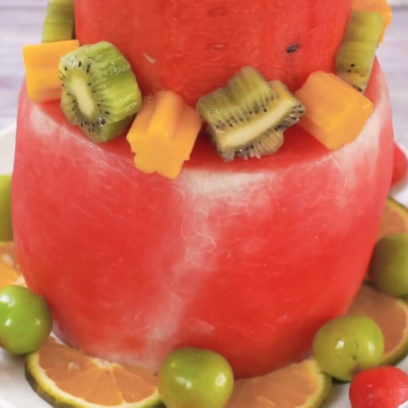 Step 3 Making a watermelon birthday cake Watermelon birthday cake