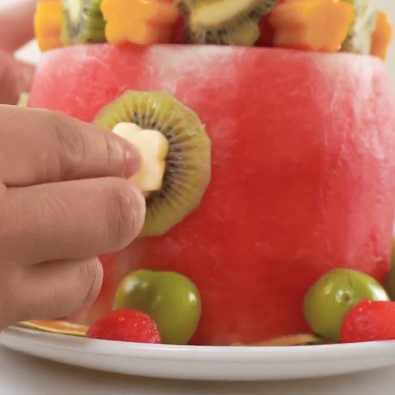 Step 3 Making a watermelon birthday cake Watermelon birthday cake