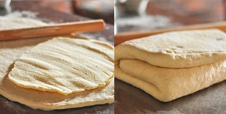 Step 3 Rolling the dough, folding and proofing for the second time Croissant