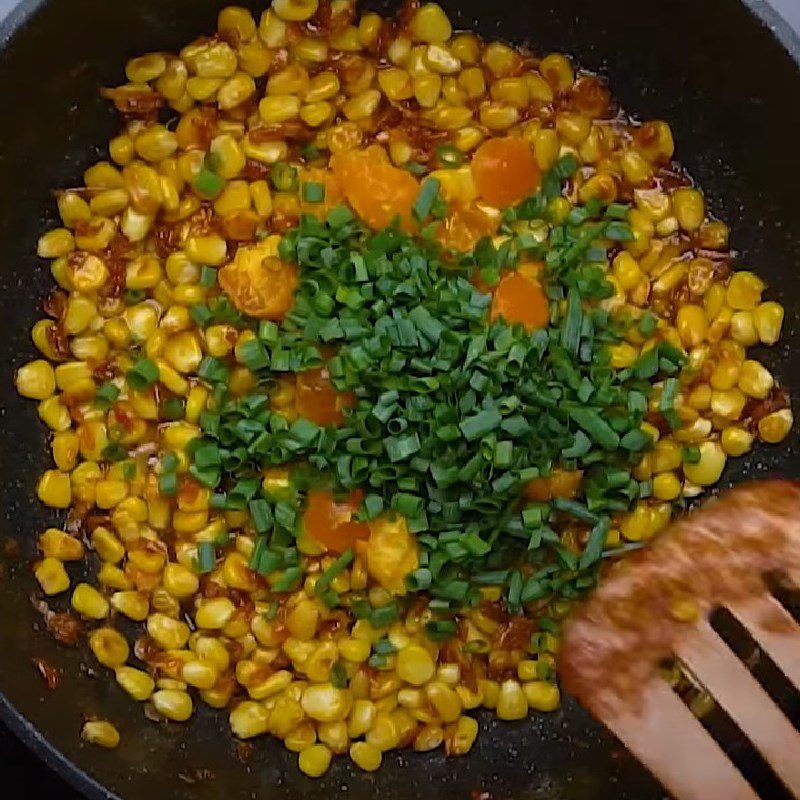 Step 3 Making salted egg corn stir-fry Salted egg corn stir-fry