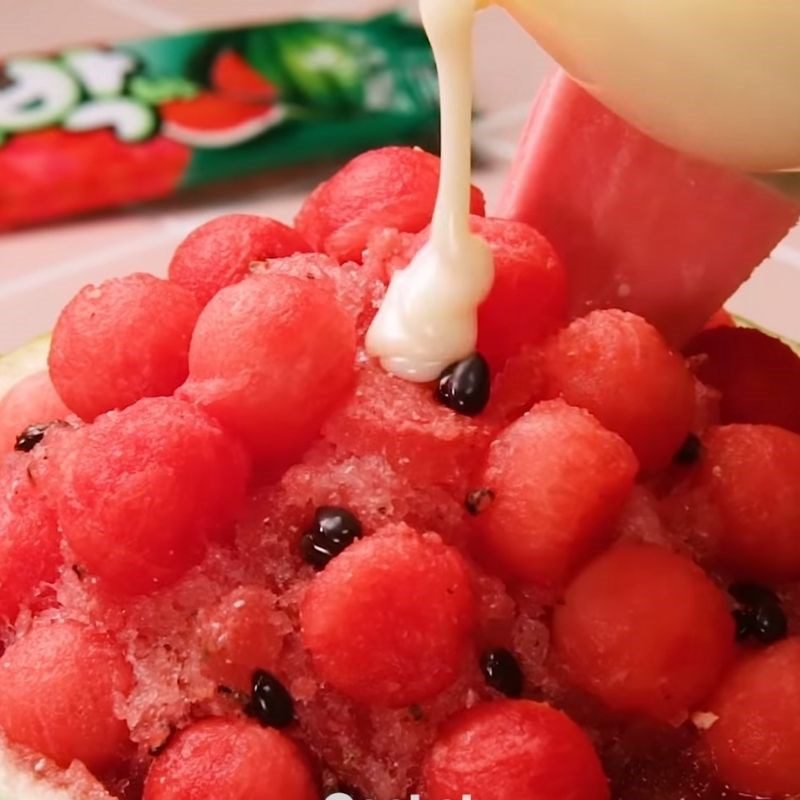 Step 3 Make watermelon bingsu Bingsu watermelon