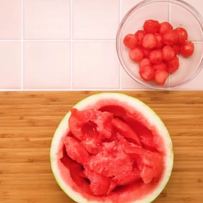 Step 3 Make watermelon bingsu Bingsu watermelon