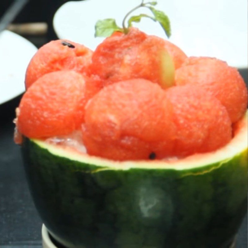 Step 3 Make watermelon bingsu Bingsu watermelon milk