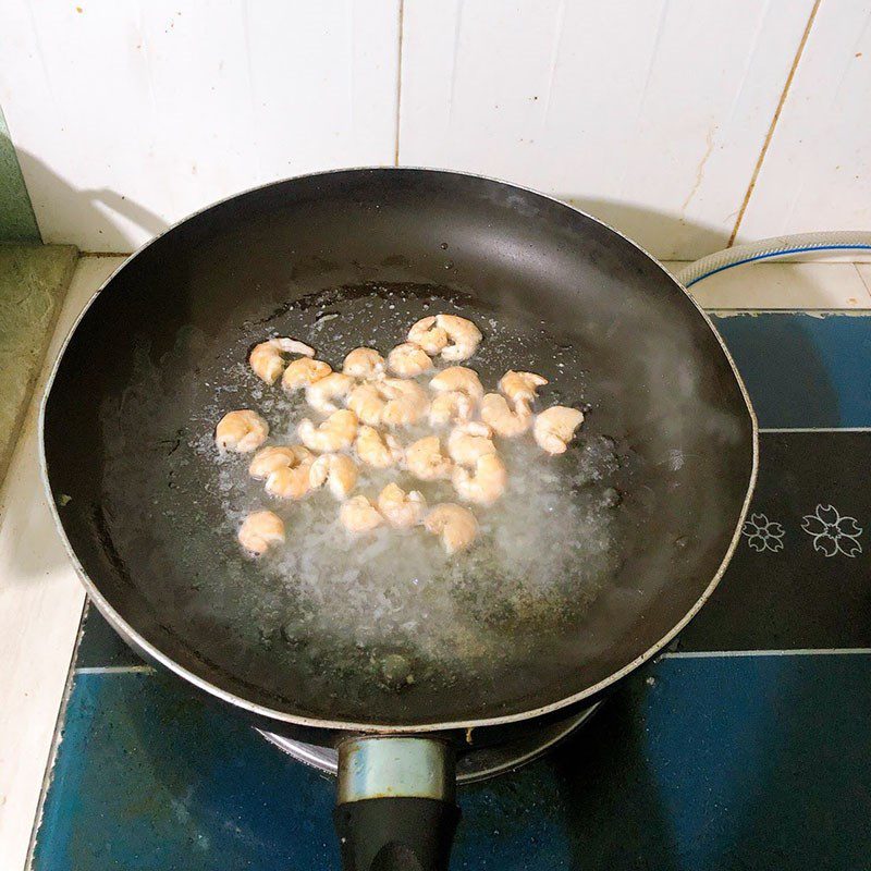 Step 2 Stir-fried morning glory with shrimp Stir-fried morning glory with shrimp