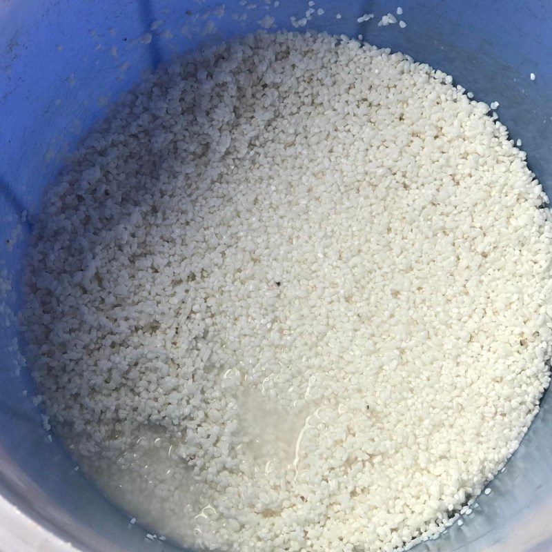 Step 1 Making the dough for Sticky Rice Cake with Mung Bean Filling (Recipe shared by a user)