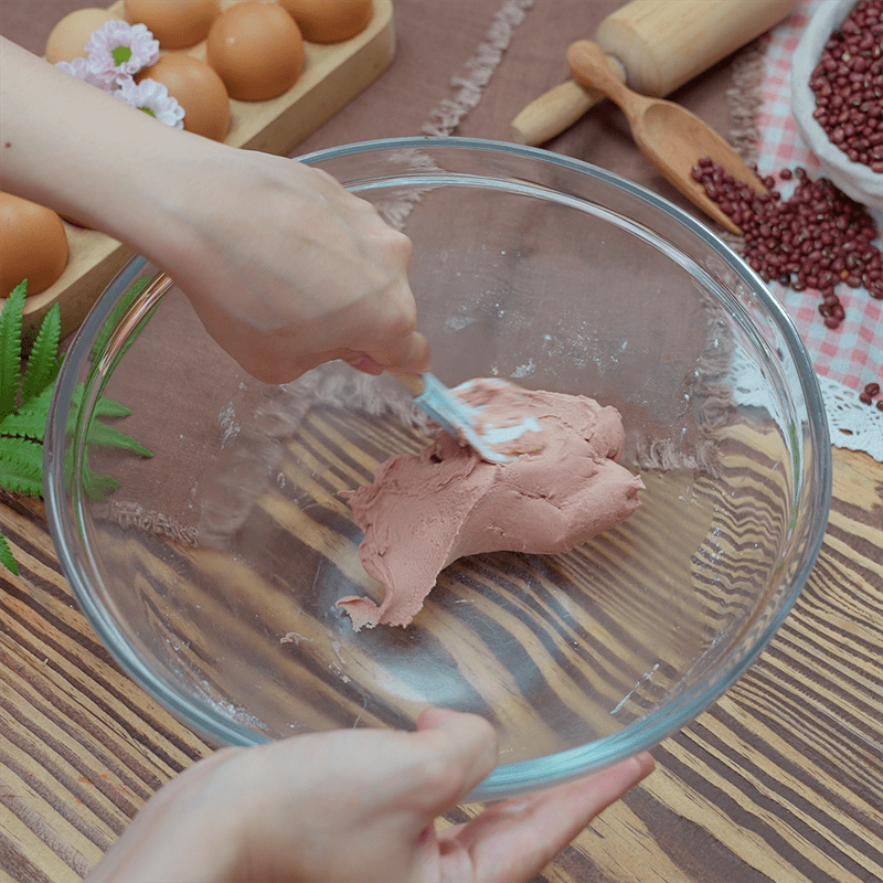 Step 2 Make Oil Dough Layered Peach Blossom Cake with Red Bean Filling