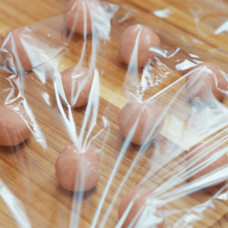 Step 2 Make Oil Dough Layered Peach Blossom Cake with Red Bean Filling