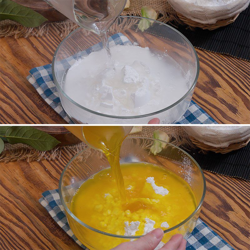 Step 1 Make the dough for rose dumplings