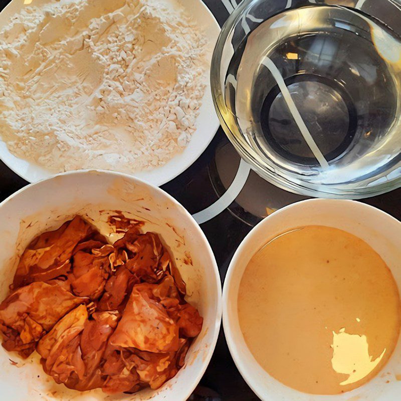 Step 3 Make the batter and coating Crispy spicy fried chicken