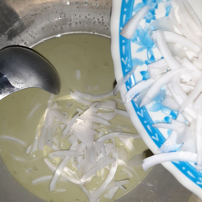 Step 3 Making the cake dough Bánh phu thê - bánh xu xê lá dứa