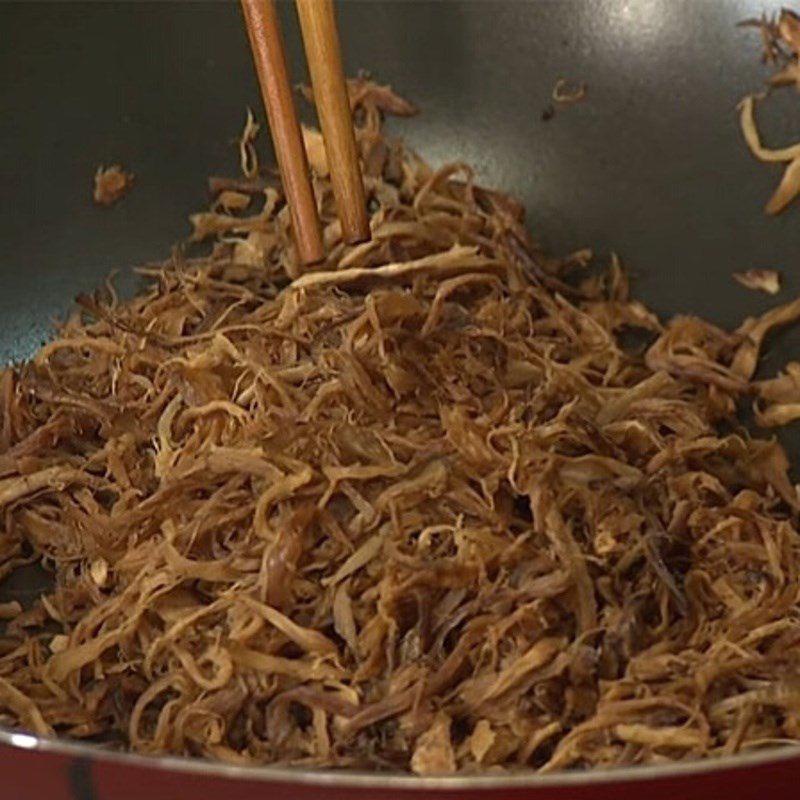 Step 3 Making the floss Vegetarian mushroom floss