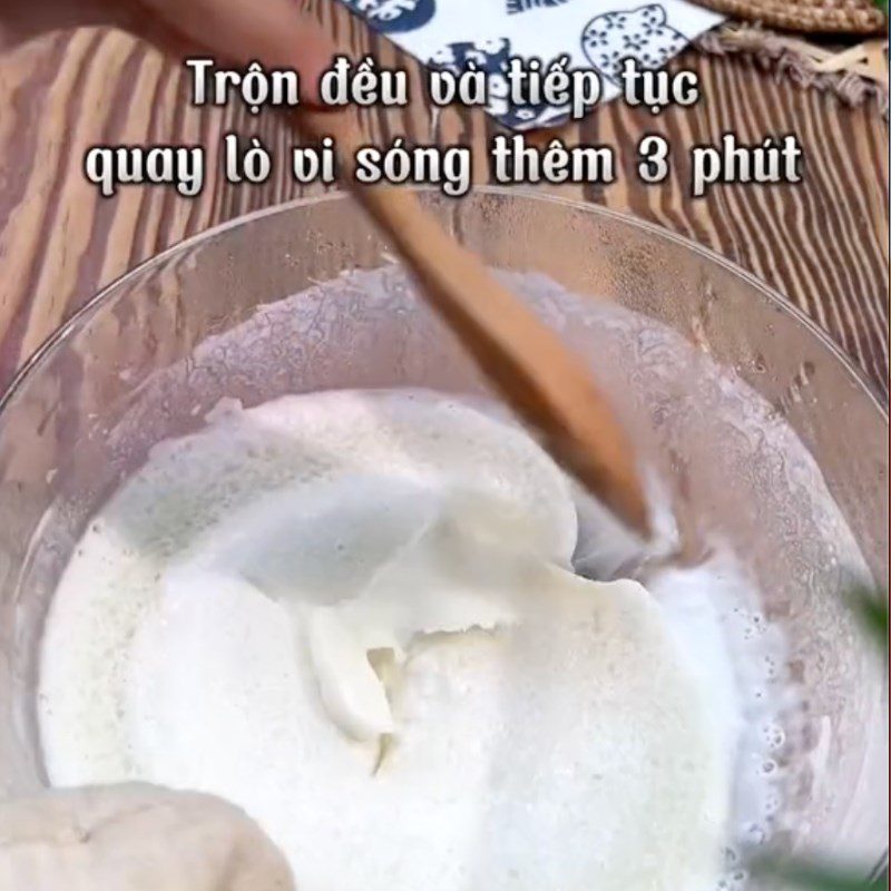 Step 2 Cooking the dough for Green tea mochi cake with cream