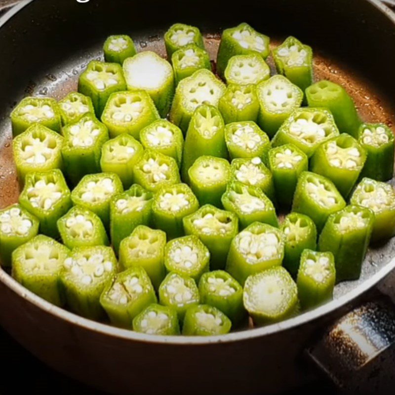 Step 3 Cooking Okra in Soy Sauce Okra cooked in soy sauce