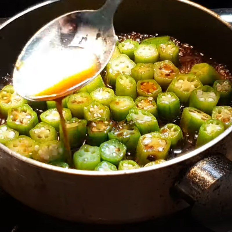 Step 3 Cooking Okra in Soy Sauce Okra cooked in soy sauce