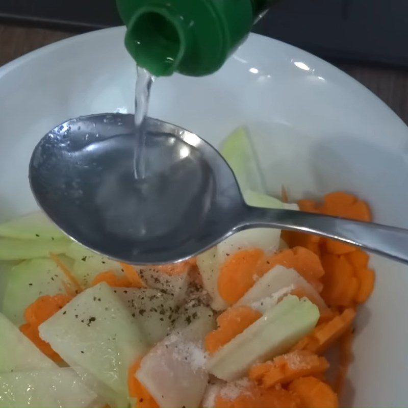 Step 5 Make pickles Fried sweet potato shrimp cakes