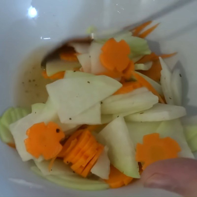 Step 5 Make pickles Fried sweet potato shrimp cakes