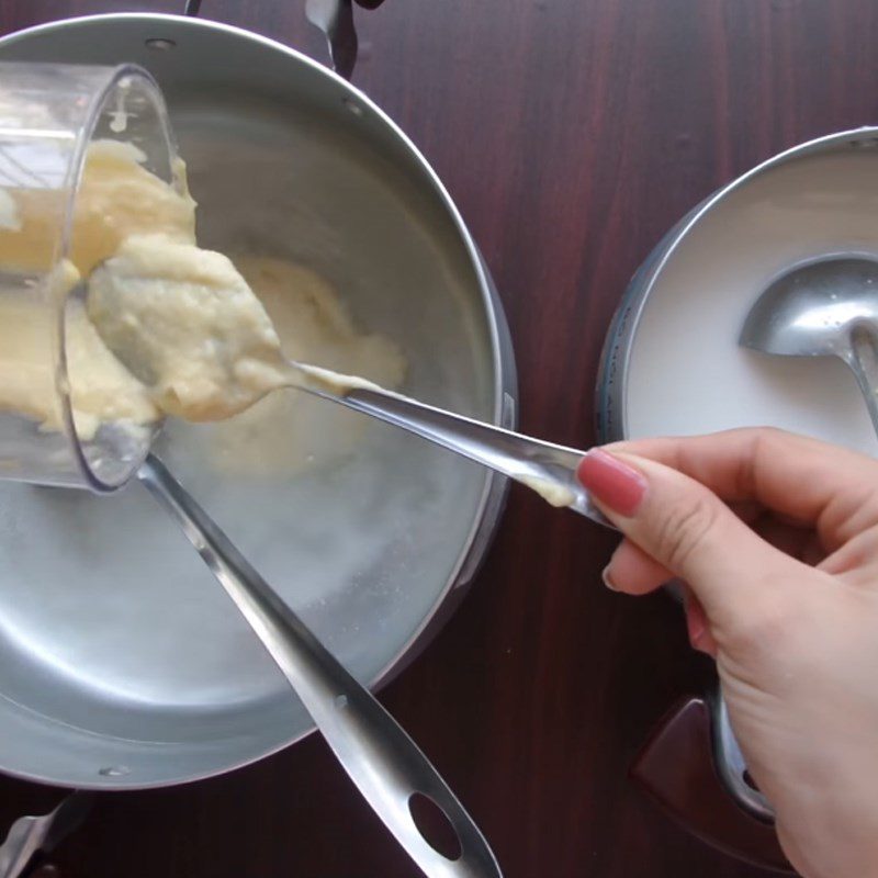 Step 2 Make the 2-layer jelly mixture Durian jelly with coconut milk