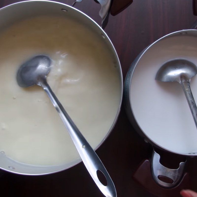 Step 2 Make the 2-layer jelly mixture Durian jelly with coconut milk