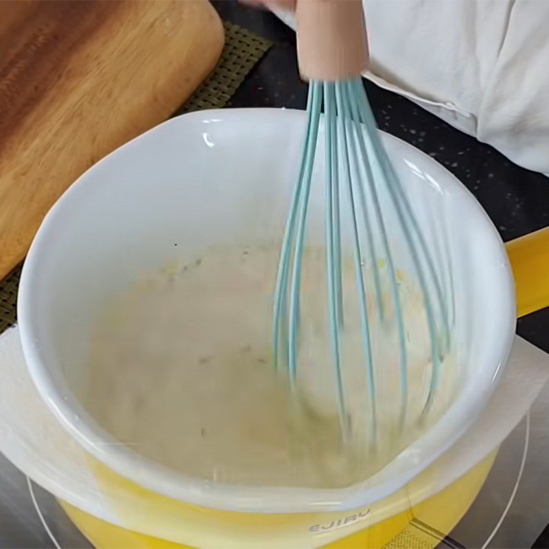 Step 7 Making the cream mixture Mixed fruit tart in the basket shape