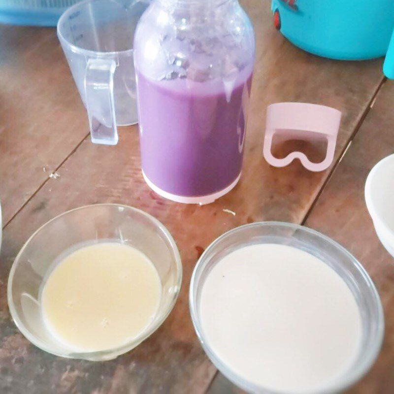 Step 3 Make purple sweet potato milk mixture Flan without vanilla