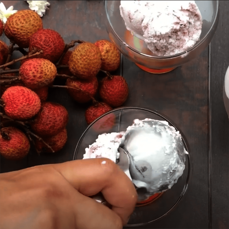 Step 3 Make the lychee raspberry jam ice cream Lychee Raspberry Jam Ice Cream