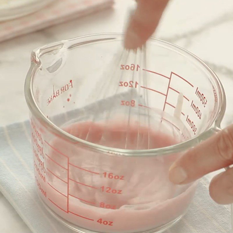 Step 3 Making the raspberry cream cheese layer for raspberry rose cheesecake