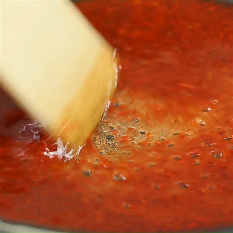 Step 1 Make chili sauce for Crispy Rice with Pork Floss