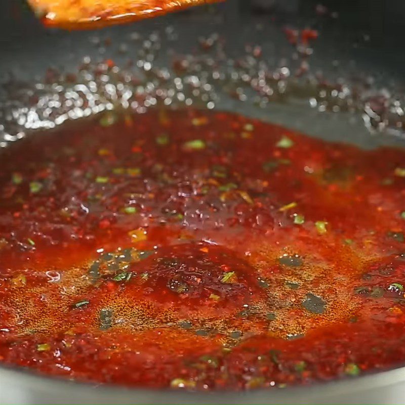 Step 1 Make chili sauce for Crispy Rice with Pork Floss