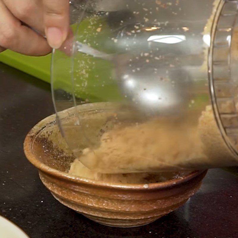 Step 4 Making peanut sugar salt Sticky rice with durian