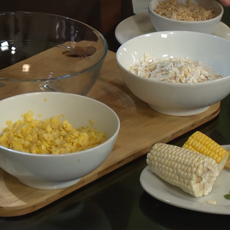 Step 1 Make the filling for Vegetarian Corn Spring Rolls