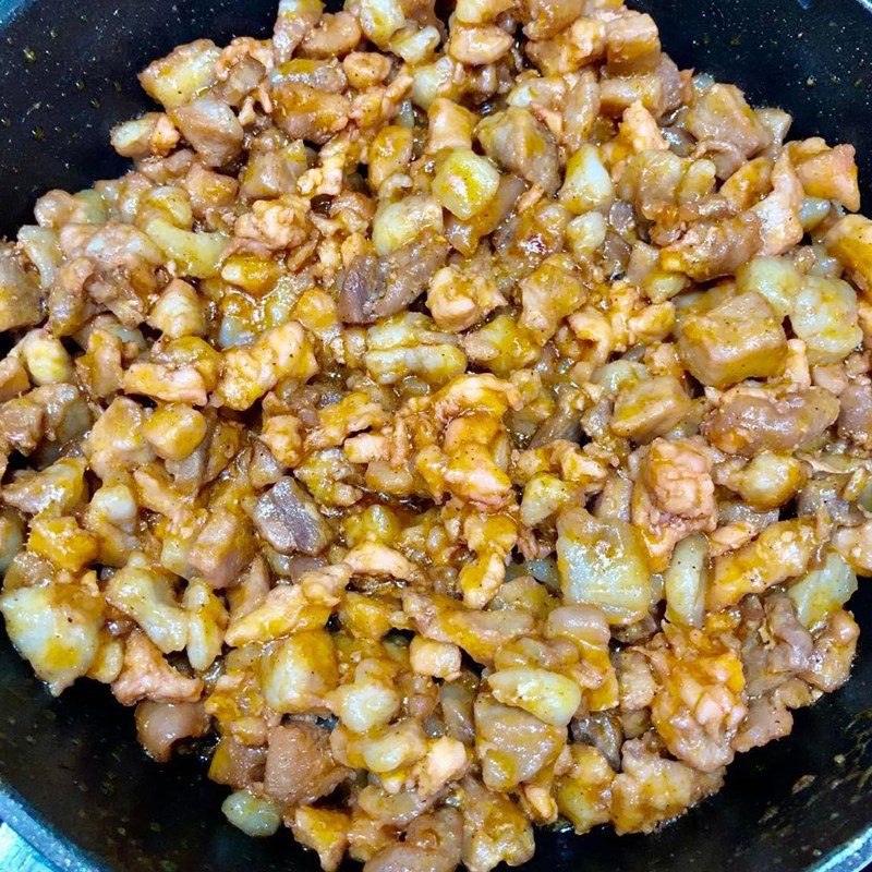 Step 1 Prepare the filling for Cheese BBQ Pork Buns