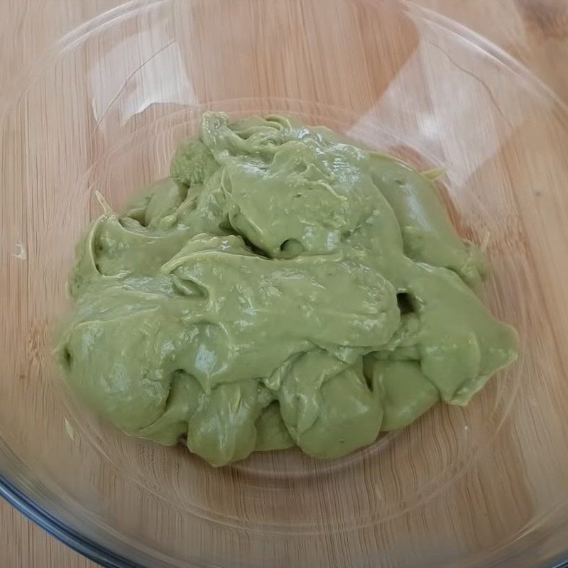 Step 3 Making green tea filling Doremon cake with green tea filling