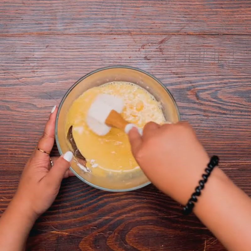 Step 4 Make custard egg milk filling for salted egg cheese mooncake