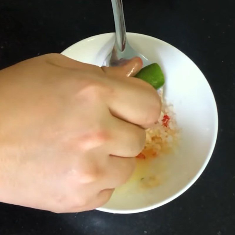 Step 5 Making dipping sauce Steamed chicken with straw mushrooms