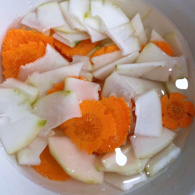 Step 3 Making the dipping sauce and pickled vegetables Chả Bún Chả with an air fryer