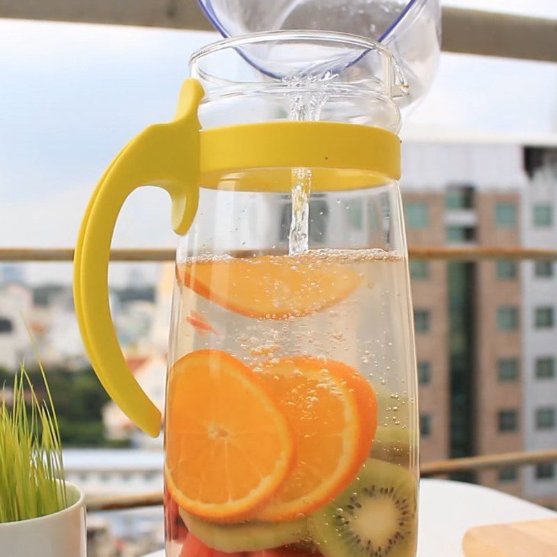 Step 2 Make detox water with orange, watermelon, kiwi Detox water with orange, watermelon, kiwi