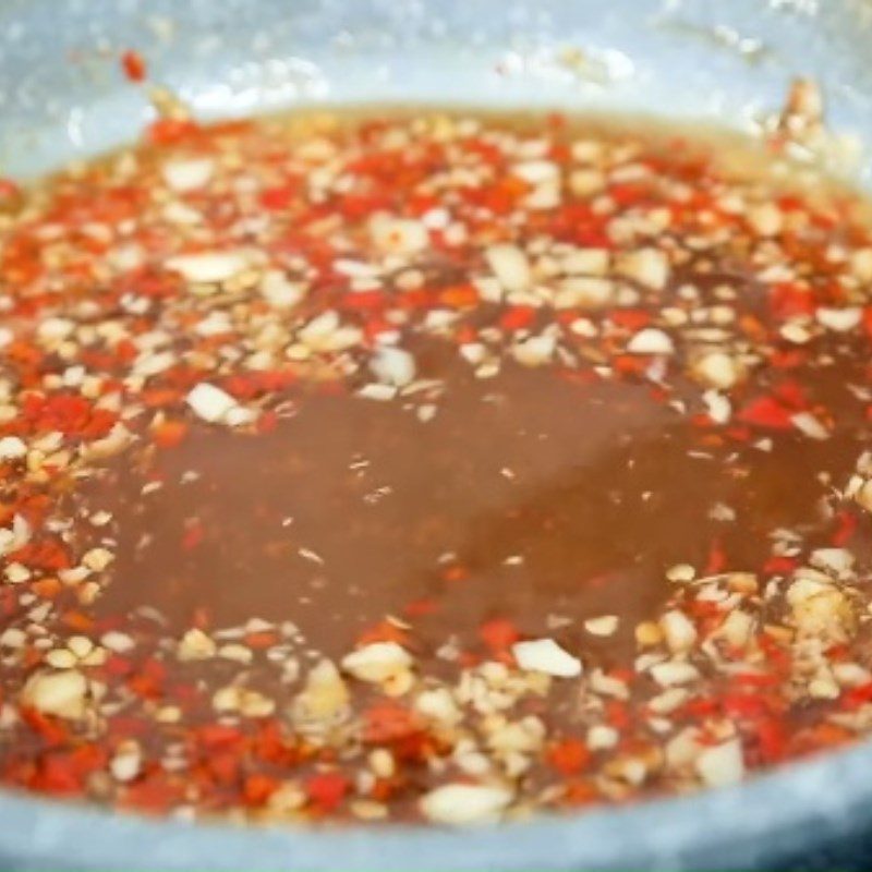 Step 4 Make mixed fish sauce for green mango salad with pig ear