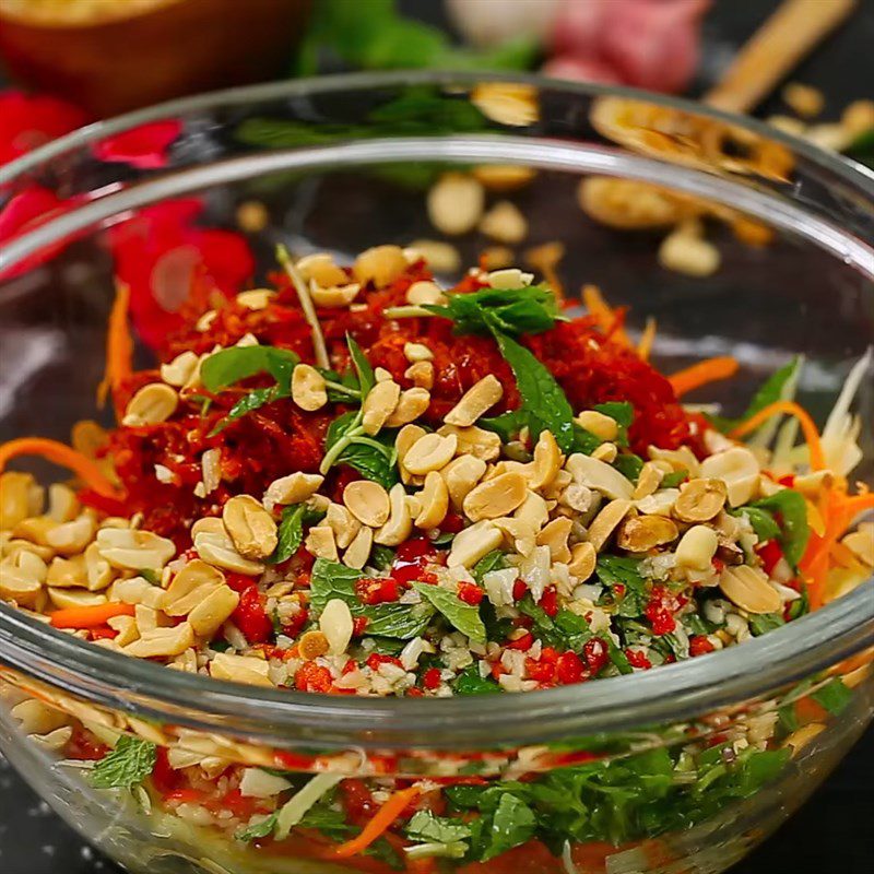 Step 3 Mixing the salad Dried beef mango salad