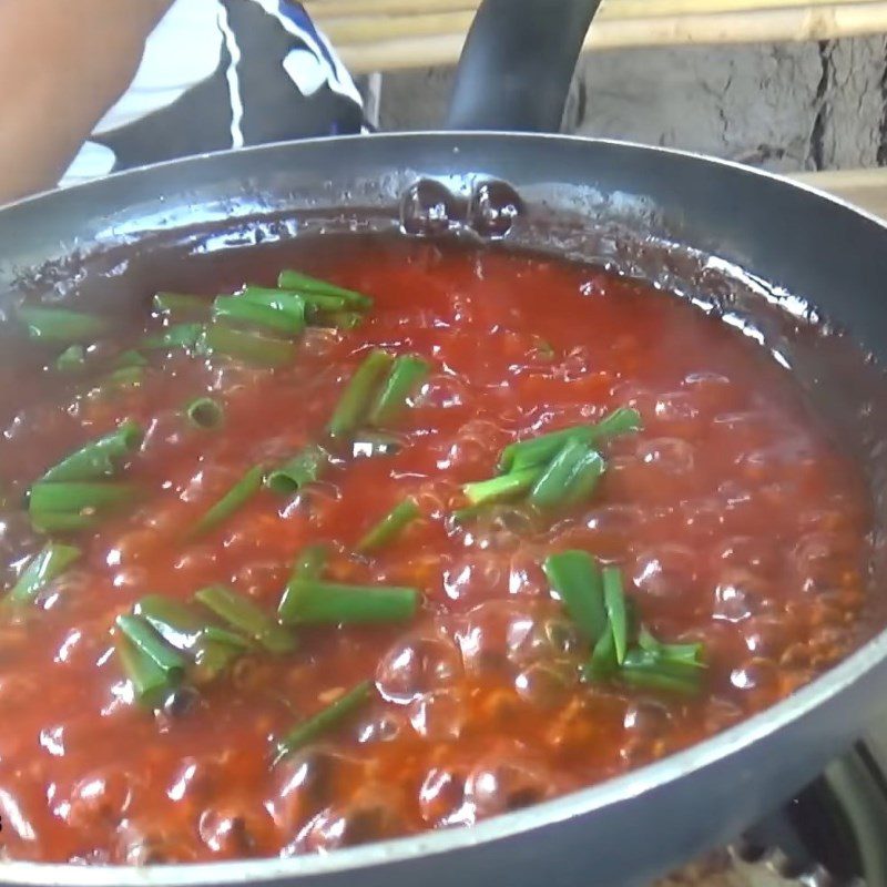 Step 5 Make the sauce Grilled stuffed squid with satay