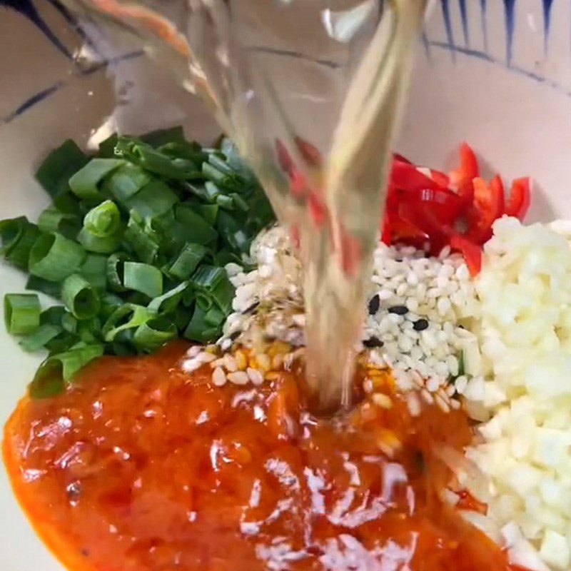 Step 3 Making satay sauce for fried egg and tofu