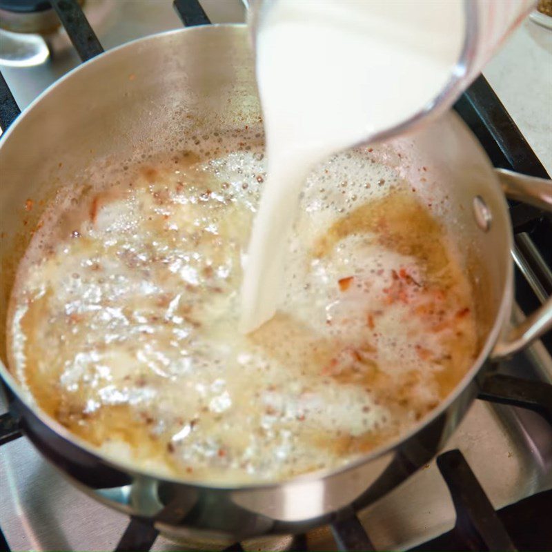 Step 3 Making bacon broth with baked green beans