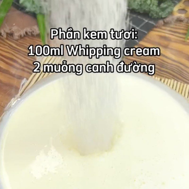 Step 1 Making the whipped cream for Durian Crepe Rolls (Recipe from the TikTok channel Cooking with TasteVN)