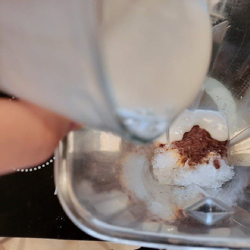 Step 2 Making coconut cocoa smoothie Coconut cocoa smoothie